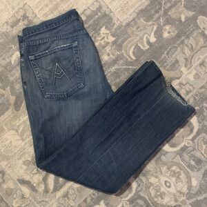 7 For All Mankind Dark Blue Straight Jeans